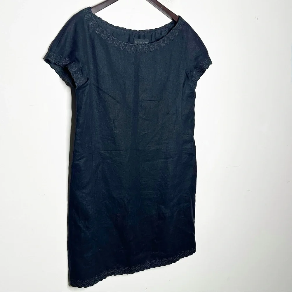 Vintage Derek Lam Linen Black Mini Dress - Picture 3 of 9